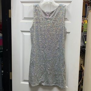 Sequined silver dress size XL